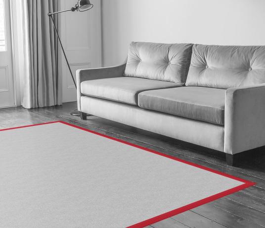 Cotton Scarlet Border  in Living Room