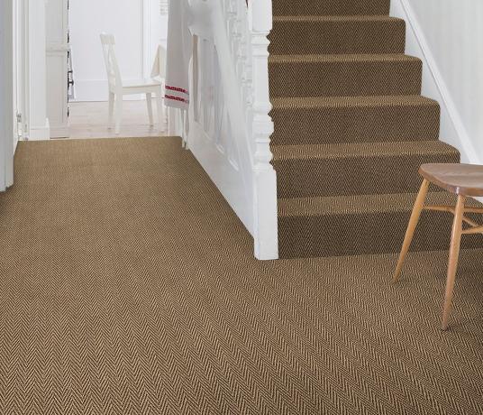 Sisal Herringbone Hinton Carpet 4425 on Stairs