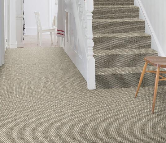 Sisal Metallics Aluminium Carpet 2570 on Stairs