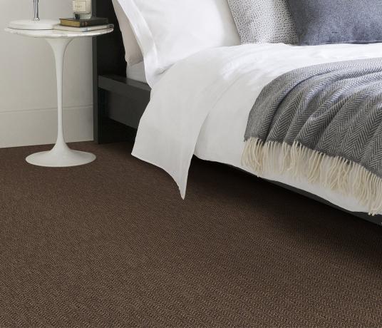 Anywhere Herringbone Cocoa Carpet 8042 in Bedroom