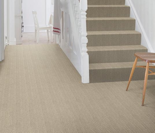 Wool Iconic Herringbone Brando Carpet 1521 on Stairs