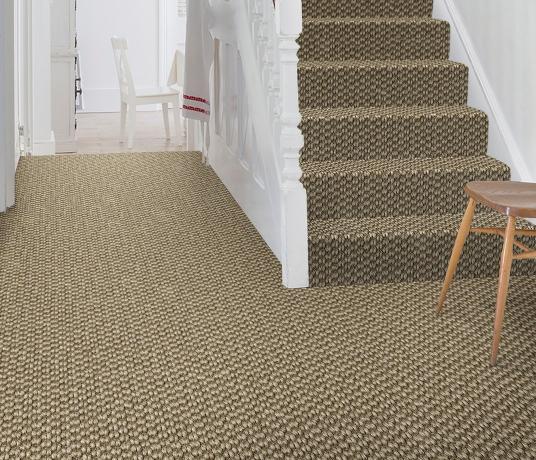 Sisal Bubbleweave Silver Bubble Carpet 2553 on Stairs