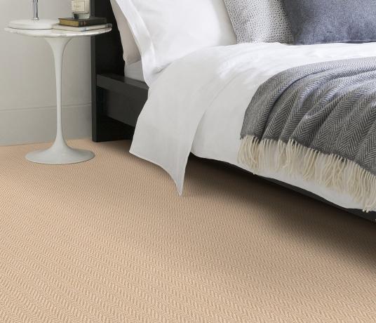 Wool Herringbone Zig Zag Button Carpet 4679 in Bedroom