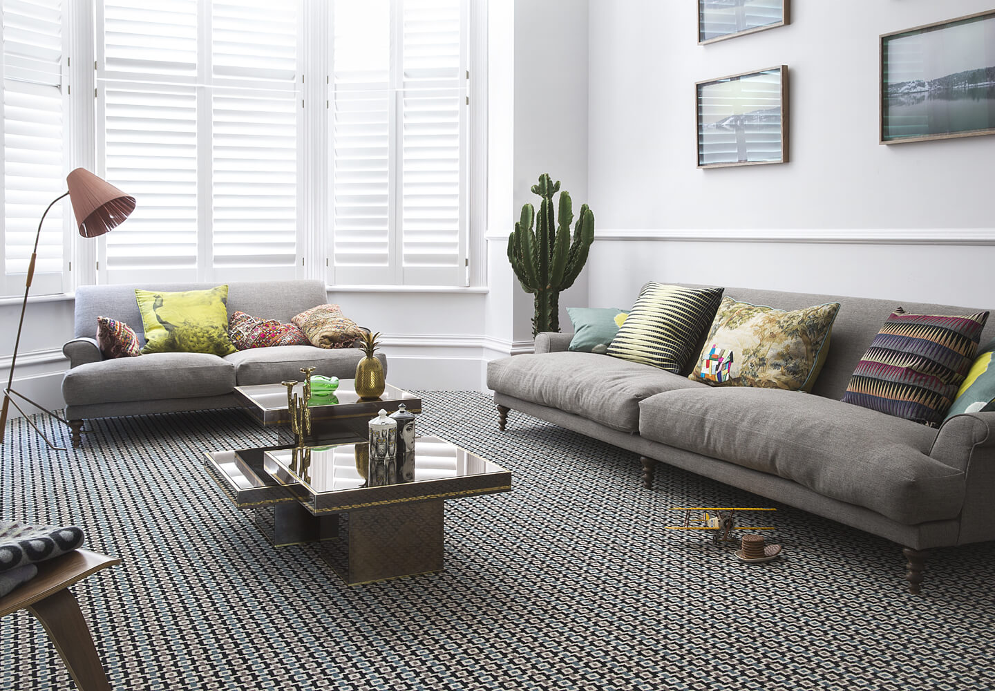 Quirky B Shuttle Silas British Patterned Carpet designed by Margo Selby